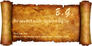 Brandstein Gusztáv névjegykártya